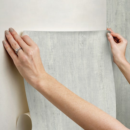 RoomMates Blue & Gray Dimensional Natural Wood Peel & Stick Wallpaper